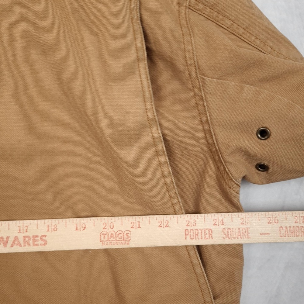 LL Bean Barn Coat Mens Large Brown Canvas Plaid Lined Corduroy Collar Workwear - Picture 14 of 16